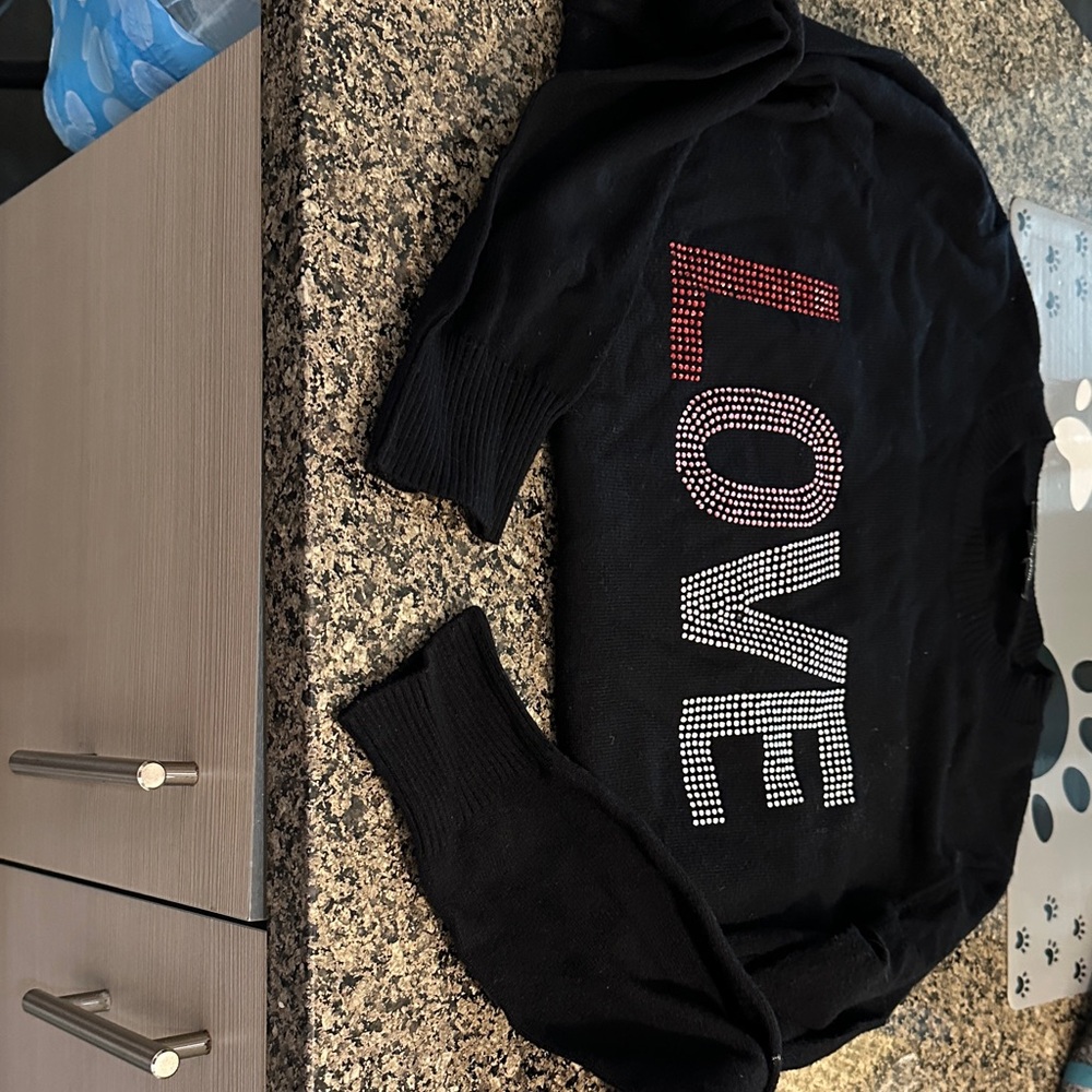 Black Sweater with LOVE Design